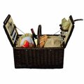 Picnic At Ascot Surrey Picnic Basket for 2-Brown Wicker-Hamptons 713-H